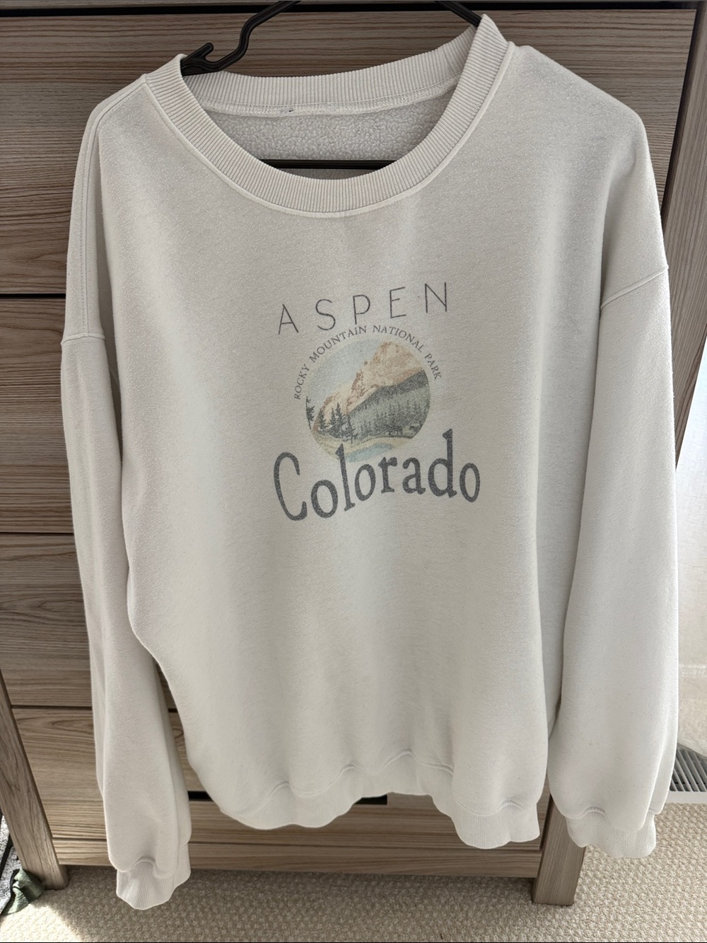 Princess Polly Cream Aspen Colorado Graphic Crew Sweatshirt